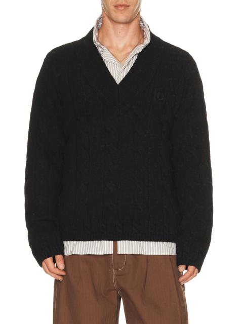 Fred Perry Canvas Cable V-Neck Jumper
