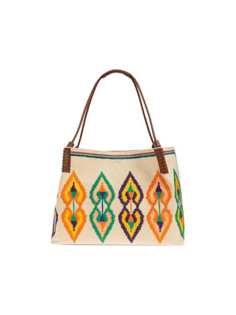 Etro medium Libra embroidered braided-handle shoulder bag