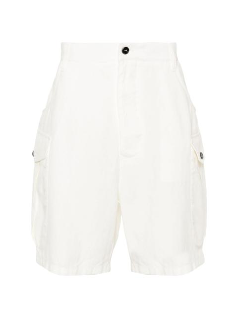 GIORGIO ARMANI high-waist linen cargo shorts