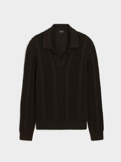 TODD SNYDER Beechwood Cable Knit Sweater Polo