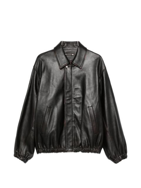 ssstein collared leather jacket