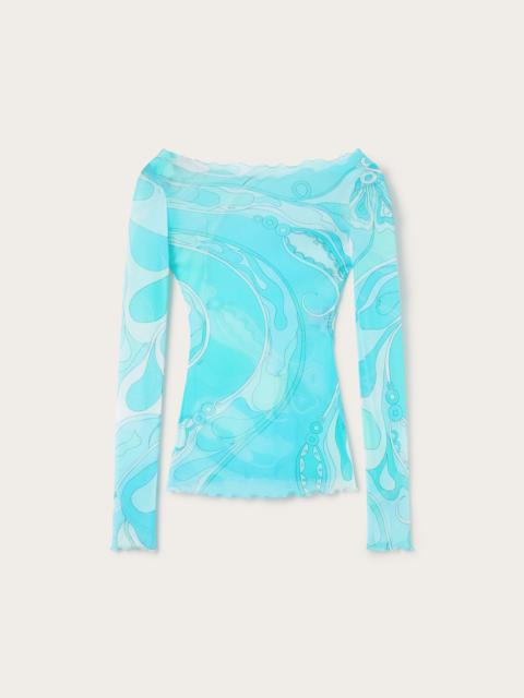 PUCCI ORCHIDEE PRINT TULLE TOP