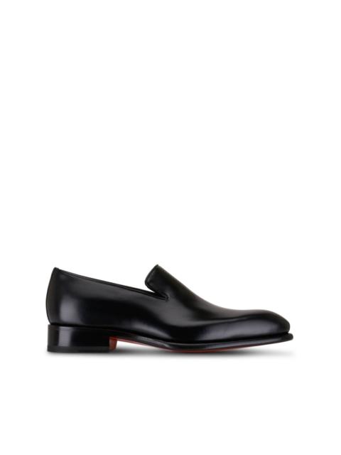 Santoni almond-toe leather loafers