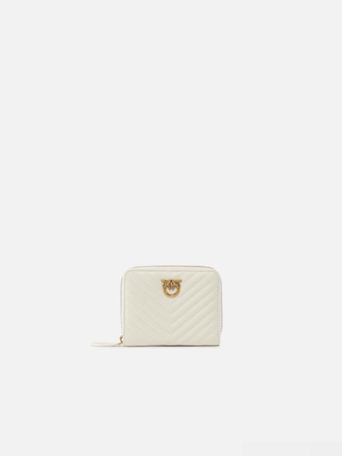 PINKO SQUARE ZIP-AROUND WALLET IN CHEVRON-PATTERNED NAPPA LEATHER