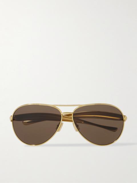 Bottega Veneta Sardine Aviator-Style Gold-Tone Sunglasses