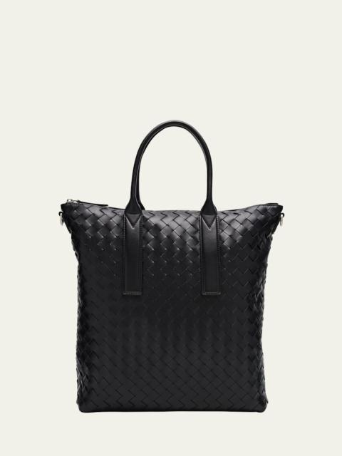 Bottega Veneta Men's Intrecciato Zip North-South Tote Bag