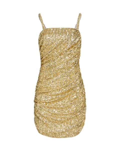 Balmain Women's Sequined Draped Minidress - Or