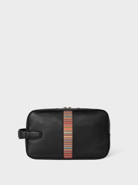Paul Smith Leather 'Signature Stripe' Wash Bag