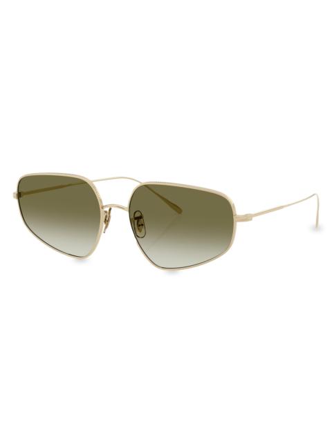 Oliver Peoples Women's Eylla 57MM Geometric Sunglasses - Gold Olive