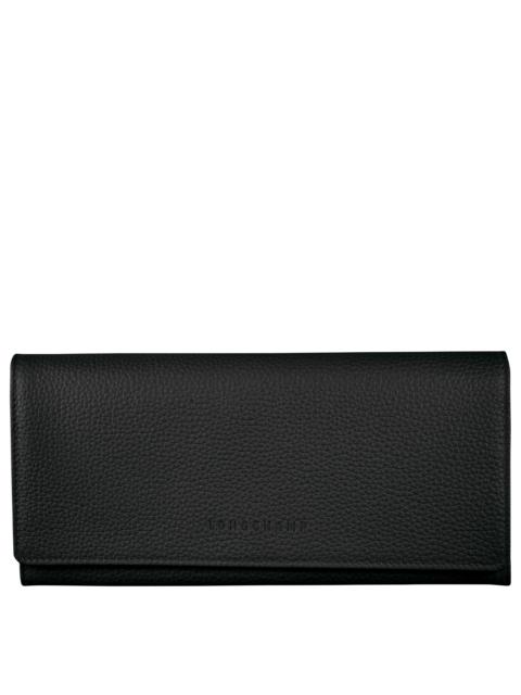 Longchamp Le Foulonné Continental wallet Black - Leather