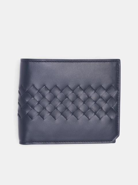 Bottega Veneta Blue Intrecciato Leather Bi-fold Wallet