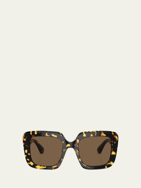 Oliver Peoples Franca Beveled Acetate Square Sunglasses