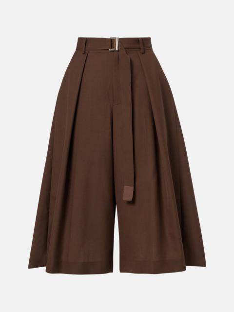 sacai Pleated belted shorts