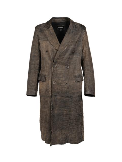 NO/FAITH STUDIOS CORDUROY LEATHER COAT / GRY