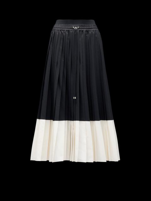 Moncler Pleated Taffeta Midi Skirt
