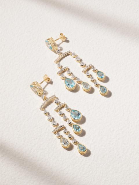 MATEO Mobile 14-karat Yellow And White Gold, Topaz And Diamond Earrings