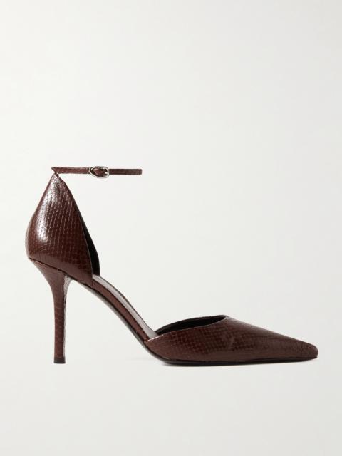 Proenza Schouler Snake-effect Leather Slingback Pumps