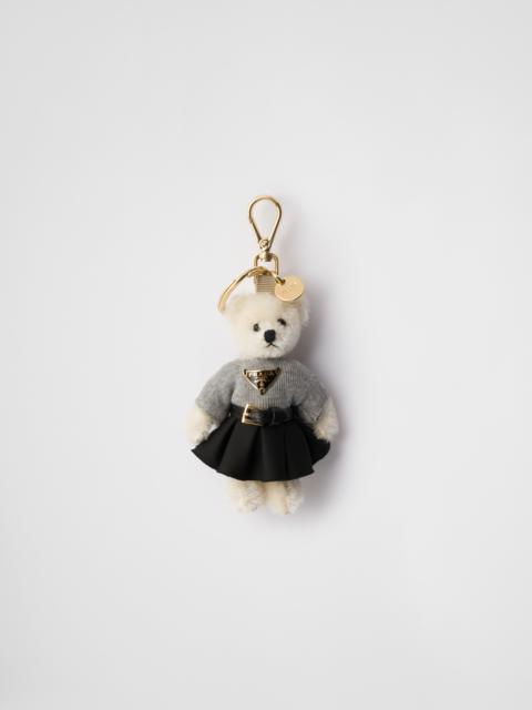 Prada Teddy bag charm with metal ring