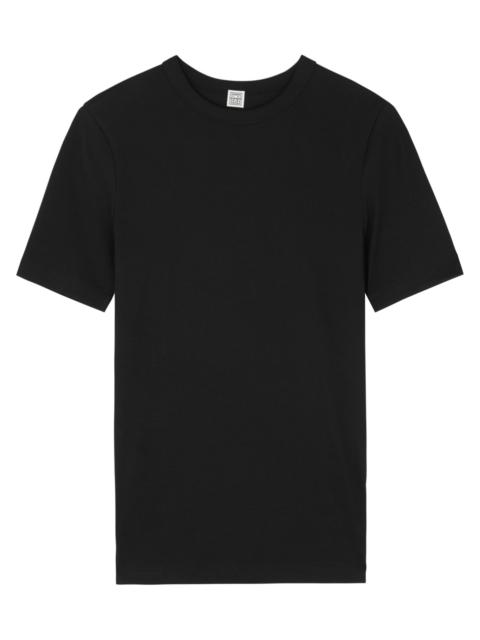 Ribbed stretch-cotton T-shirt