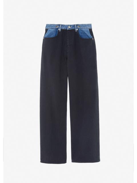 The Frankie Shop Hayla Contrast Denim Pants - Black/Blue