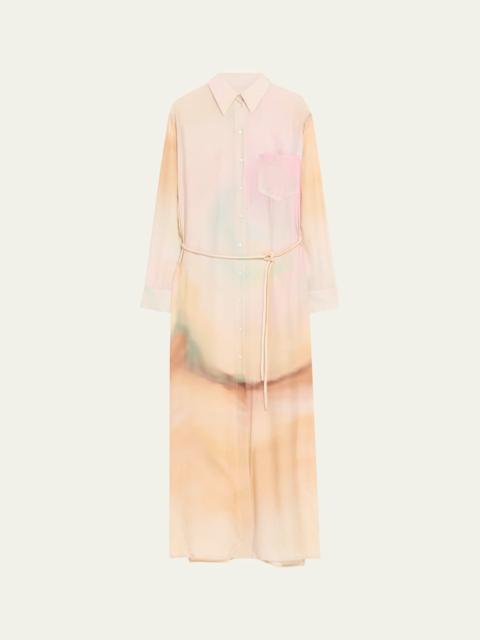 Nanushka Iria Long-Sleeve Tie-Dye Shirtdress