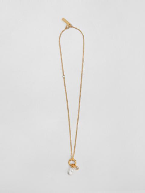 Burberry Pearl Detail Gold and Palladium-plated Necklace