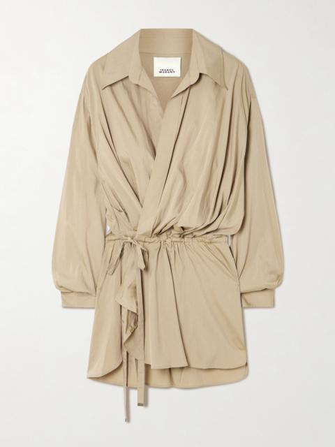 Isabel Marant Keren Belted Gathered Modal-blend Wrap Blouse