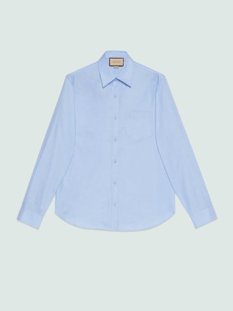 GUCCI Oxford cotton shirt with Double G embroidery
