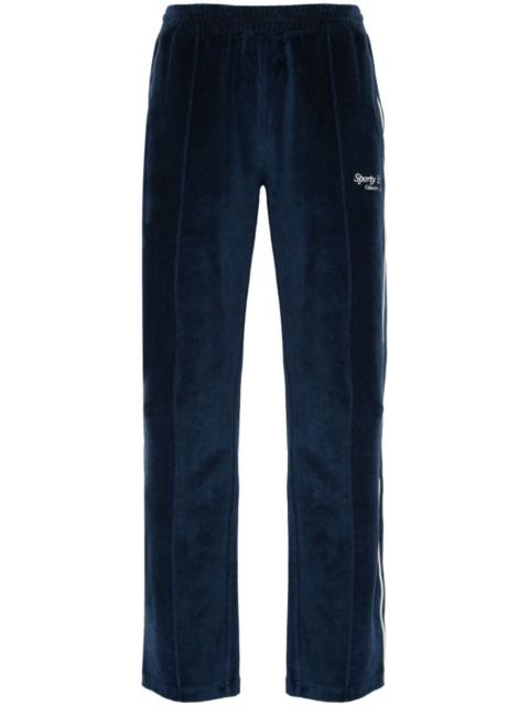 Sporty & Rich velour cotton track pants