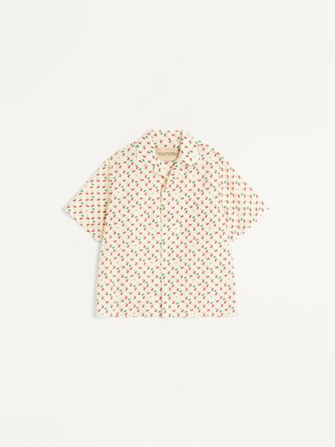 Valentino COTTON POPLIN BOWLING SHIRT WITH CHERRYFIC PRINT