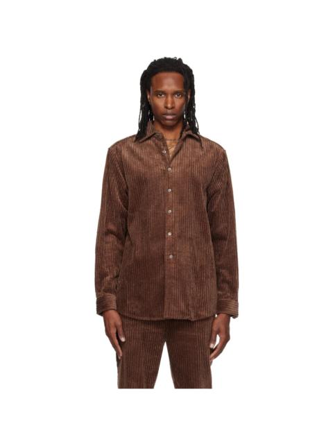 SOSHIOTSUKI Brown Heavy Wale Dress Shirt