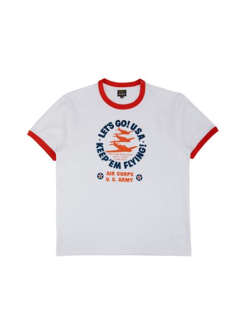 The Real McCoys MC26012 Military Tee / Keep Em' Flying White/Red