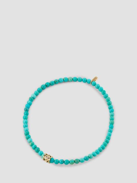 SYDNEY EVAN Women's 14K Yellow Gold, Turquoise & 0.03 TCW Diamond Beaded Stretch Bracelet - Blue