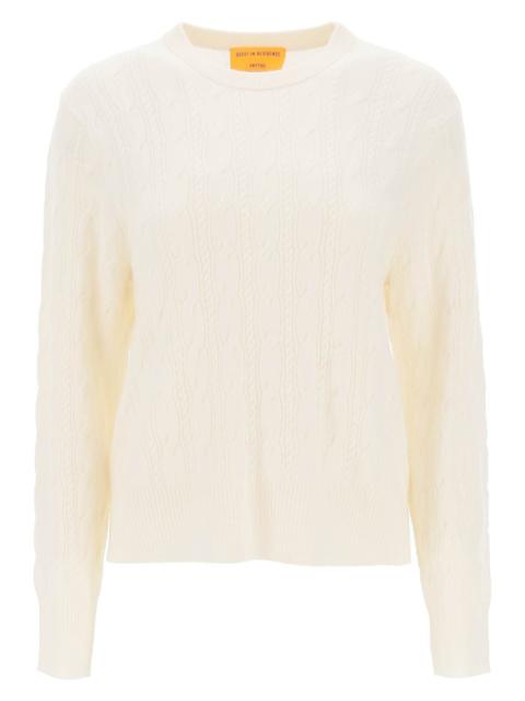 TWIN CABLE CASHMERE SWEATER