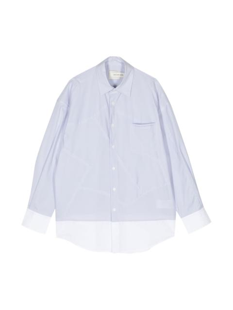 FENG CHEN WANG LOGO-EMBROIDERED PATCHWORK SHIRT
