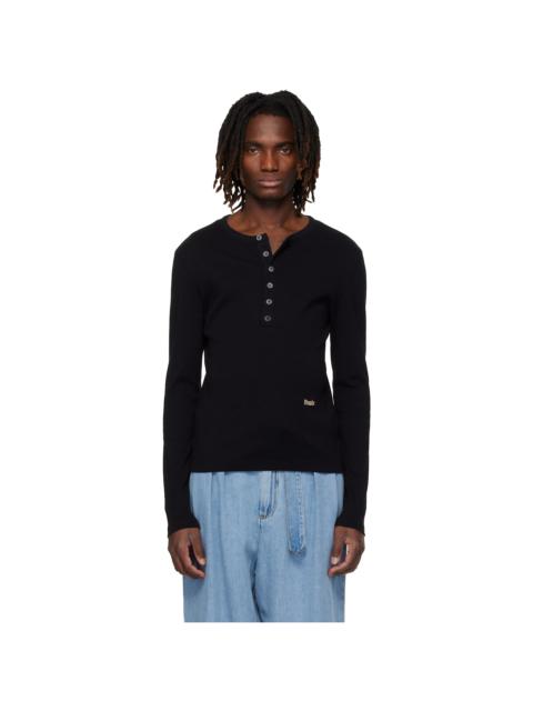Rhude Black Logo LS Henley