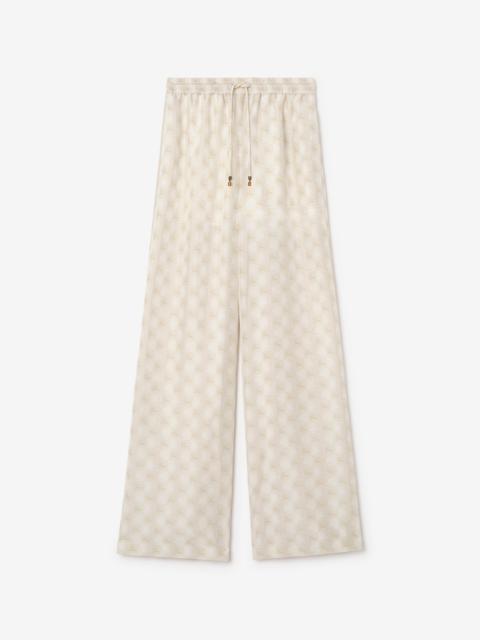 Burberry EKD Checkerboard Silk Pyjama Trousers