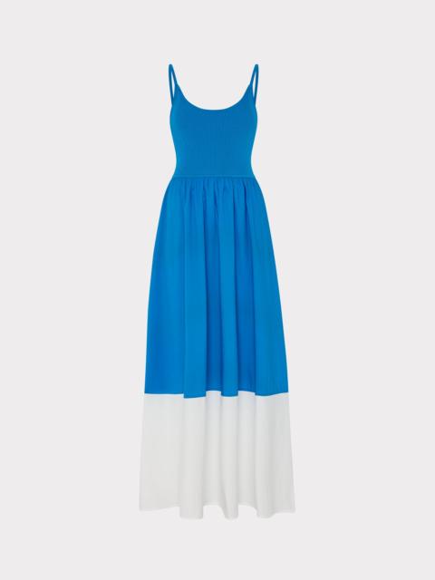 MILLY Cami Knit Poplin Blocked Midi Dress