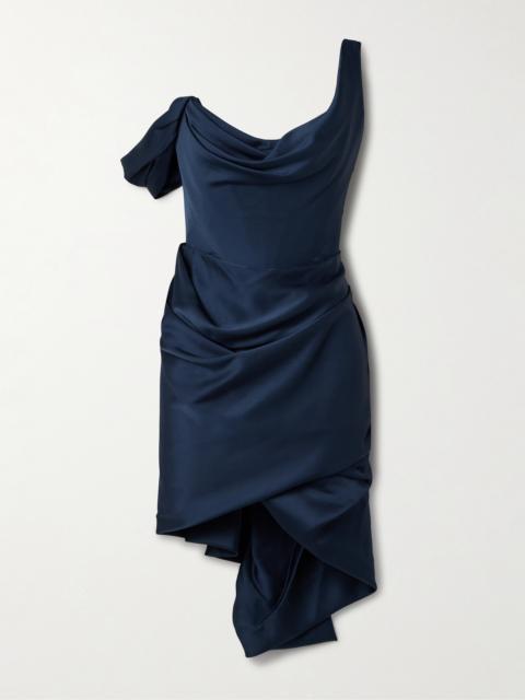 Vivienne Westwood Zora Asymmetric Off-the-shoulder Draped Satin-crepe Dress
