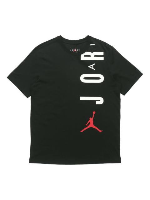 Jordan Air Jordan Alphabet Sports Round Neck Short Sleeve T-Shirt Men's Black Gift for Him CZ8403-010