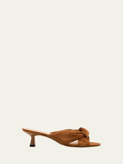 Stuart Weitzman 50mm Soplaya Suede Mule Sandals