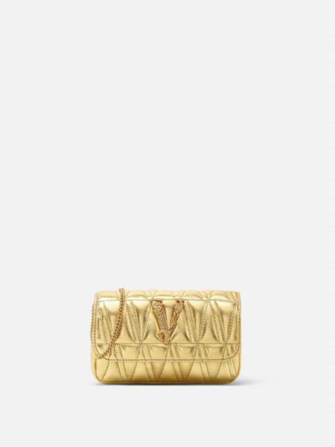 VERSACE Virtus Quilted Nappa Leather Pouch