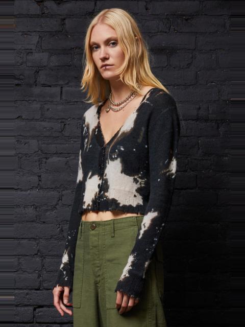 R13 BABY CARDIGAN - BLEACH PRINT