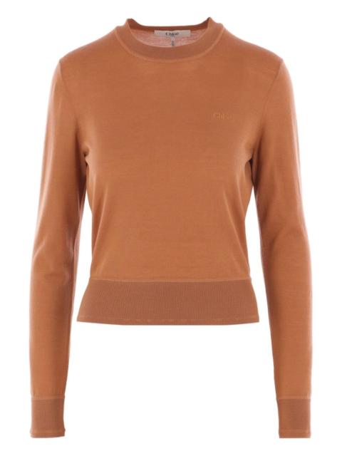 Chloé logo-embroidered crew-neck top