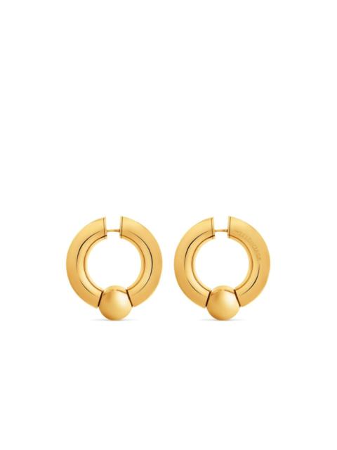 BALENCIAGA logo-engraved hoop earrings