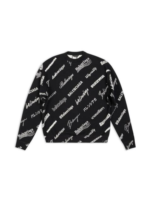 Men's Logomania All Over Sweater in Black