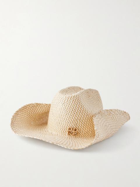 RUSLAN BAGINSKIY Cowboy Monogram-embellished Straw Hat
