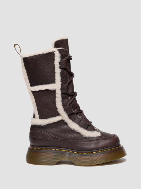 Dr. Martens BUZZ LACE WL Faux Fur Lined Grizzly Leather Lace Up Boots