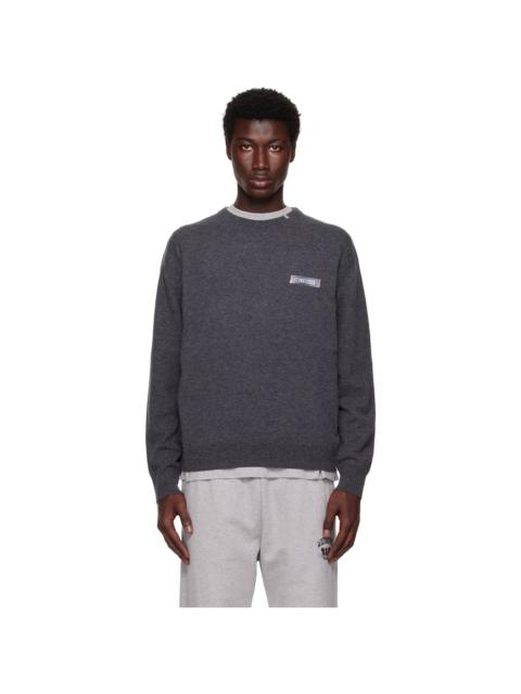 We11done Black Logo Knit Pullover Sweater