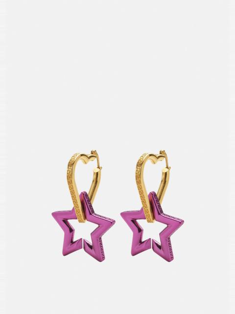 ピアス Versace Heart Star Drop-Hoop Earring Versace Heart Star Drop-Hoop Earring in Pink | THE LIST